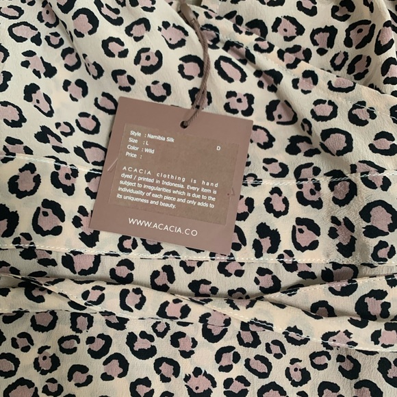 ๐คSOLD๐ค Acacia Namibia Silk Wrap Dress in Wild, L - Picture 4 of 7